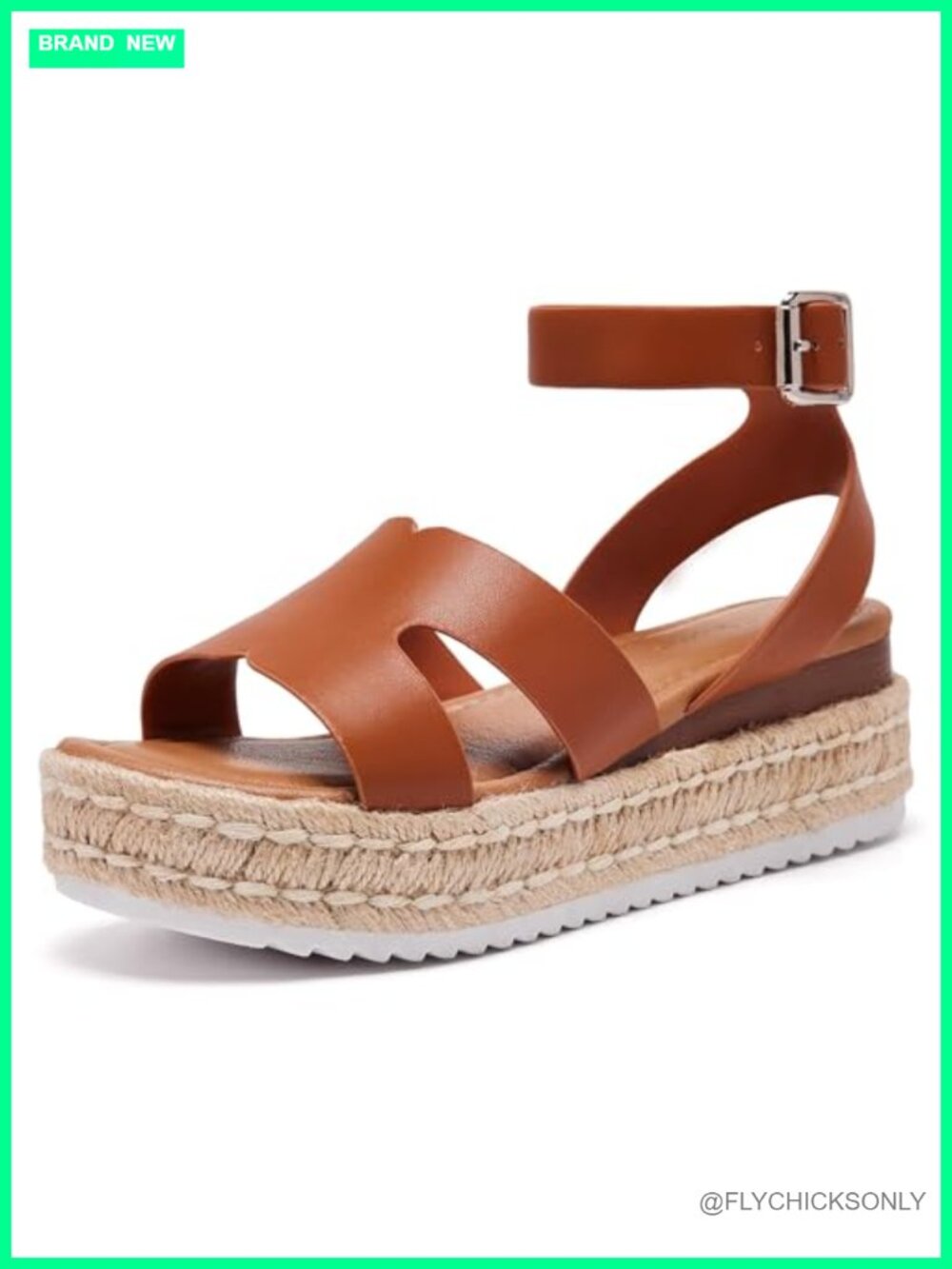 Platform Espadrille Wedge Sandals Adjustable Ankle Strap Open Toe PU Summer